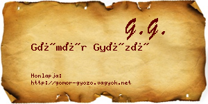 Gömör Győző névjegykártya